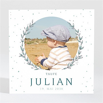 Einladung Taufe blätterranke grün magnet