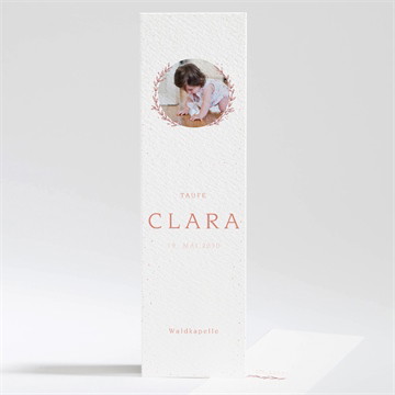 Andenken Taufe Blätterranke rosa magnet