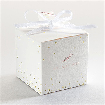 Geschenkbox Taufe blätterranke rosa - gold - Vue 3