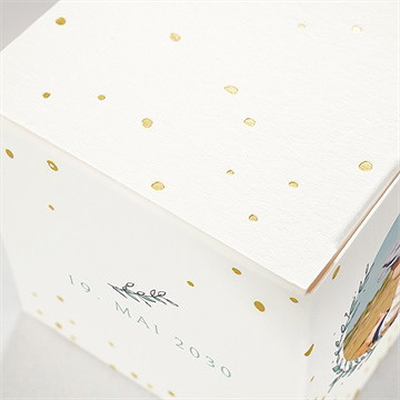 Geschenkbox Taufe blätterranke grün - gold - Vue 2