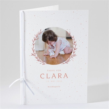 Kirchenheft Taufe blätterranke rosa