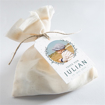 Geschenkanhänger Taufe Blätterranke Grün - Vue 2