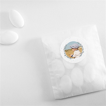 Aufkleber Taufe blätterranke grün - Vue 4