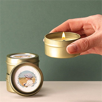 Kerze Taufe Blätterranke Grün - Vue 2