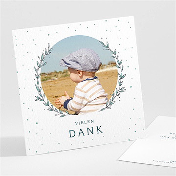 Dankeskarte Taufe blätterranke grün