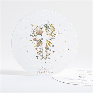 Einladungskarte Firmung Flower Party - Gold