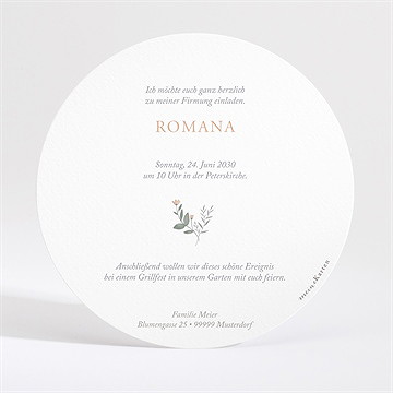 Einladungskarte Firmung Flower Party - Gold - Vue 4