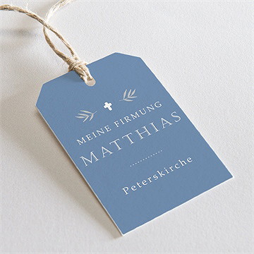 Geschenkanhänger Firmung Blaue Fotocollage