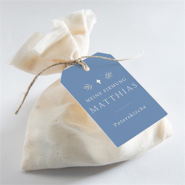 Geschenkanhänger Firmung Blaue Fotocollage - Vue 2