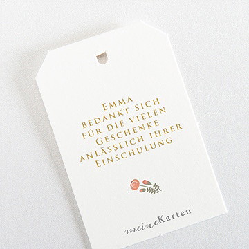 Geschenkanhänger Einschulung Blumeninitial Rosa - Vue 3