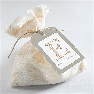 Geschenkanhänger Einschulung Blumeninitial Grün - Vue 2