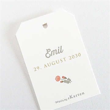 Geschenkanhänger Einschulung Blumeninitial Grün - Vue 3