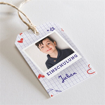 Geschenkanhänger Einschulung schulheft