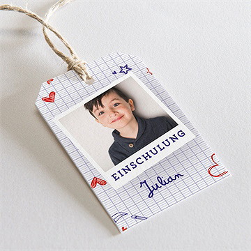 Geschenkanhänger Einschulung Schulheft