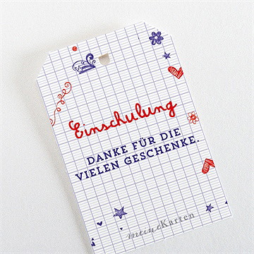 Geschenkanhänger Einschulung Schulheft - Vue 3