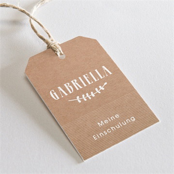 Geschenkanhänger Einschulung illustrationen auf kraftpapier