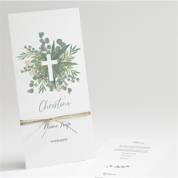 Menükarte Taufe graziös - saatpapier