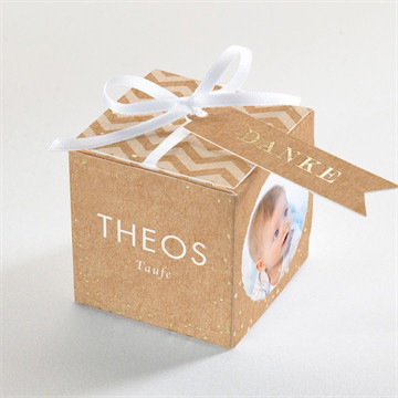 Geschenkbox - Würfel mit Vergoldung