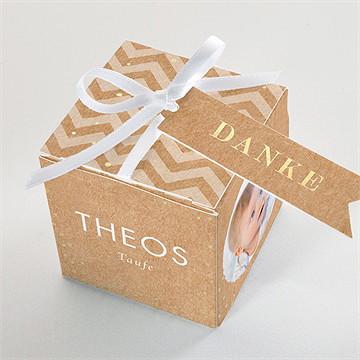 Geschenkbox Taufe blaue girlande - gold - Vue 4