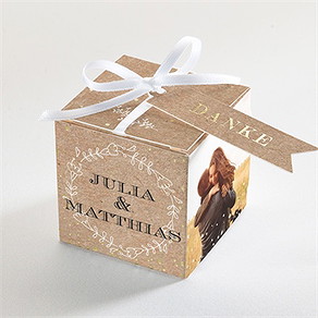 Geschenkbox Hochzeit zurück zur natur - gold