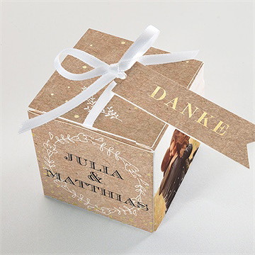 Geschenkbox Hochzeit zurück zur natur - gold - Vue 4