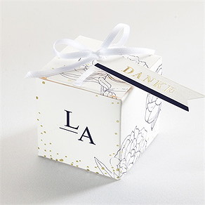 Geschenkbox Hochzeit pfingstrose - gold
