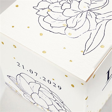 Geschenkbox Hochzeit pfingstrose - gold - Vue 2