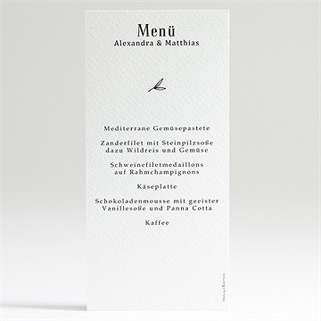 Menükarte Hochzeit romanze - Vue 2