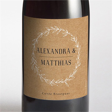 Flaschenetikett Hochzeit romanze