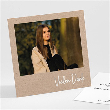 Danksagungskarte Firmung Dunkles Kraftpapier