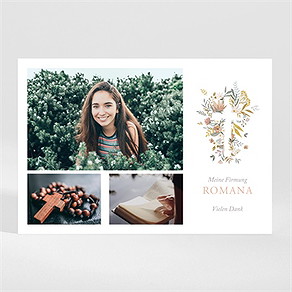 Danksagungskarte Firmung flower party - magnet