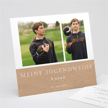 Danksagungskarte Jugendweihe Trendiges kraftpapier