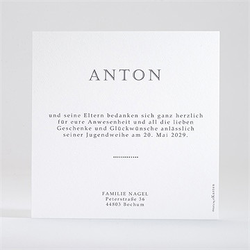 Danksagungskarte Jugendweihe Trendiges Kraftpapier - Vue 2