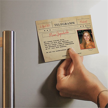 Danksagungskarte Jugendweihe Telegramm Zur Jugendweihe - Vue 2