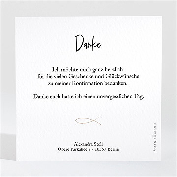 Dankeskarte Konfirmation ichtus auf kraftpapier - Vue 2
