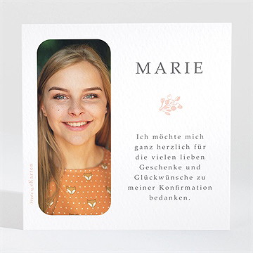 Dankeskarte Konfirmation zarte pflanzenmalerei - Vue 2