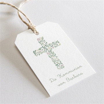 Geschenkanhänger Kommunion frühling