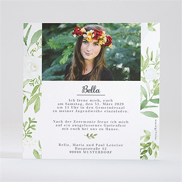 Einladungskarte Jugendweihe blätterglück - gold - Vue 3