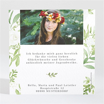Danksagungskarte Jugendweihe Blätterglück - Vue 2