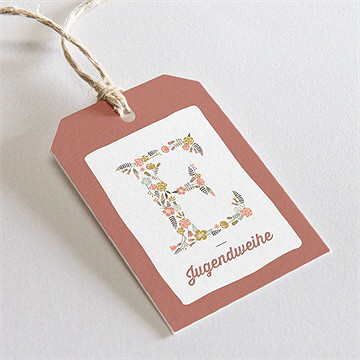 Geschenkanhänger Jugendweihe Florales Initial