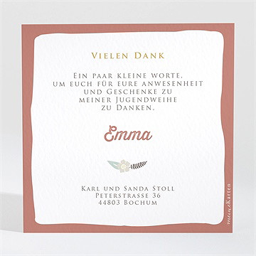 Danksagungskarte Jugendweihe Florales Initial - Vue 2