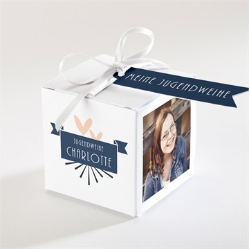 Geschenkbox Jugendweihe Blaue banderole