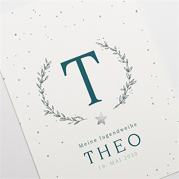 Einladungskarte Jugendweihe silbersternchen - Vue 3