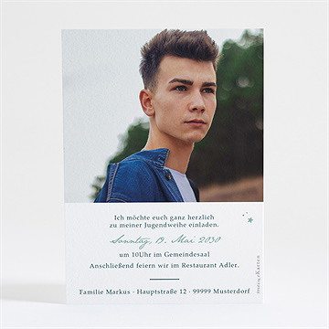 Einladungskarte Jugendweihe silbersternchen - Vue 4