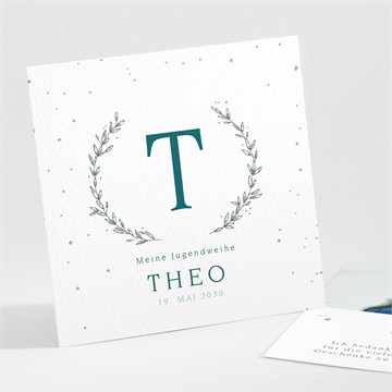 Danksagungskarte Jugendweihe Silbersternchen
