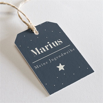 Geschenkanhänger Jugendweihe Tiefe nacht