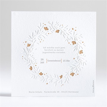 Einladungskarte Jugendweihe blumenrelief - Vue 3