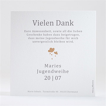 Danksagungskarte Jugendweihe Blumenrelief - Vue 2