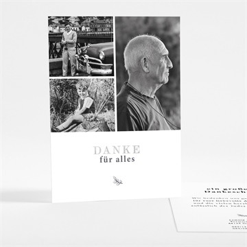 Trauerdanksagung sein roman - silber hochkant