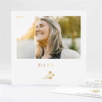 Trauerdanksagung Wilde Blume - Gold